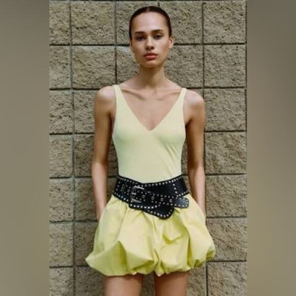 Zara MIXED BALLOON MINI DRESS Size Medium - Picture 11 of 16